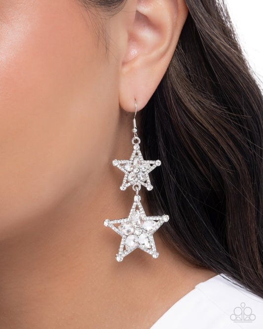 Glittery Galaxy White Earrings - Jewelry by Bretta