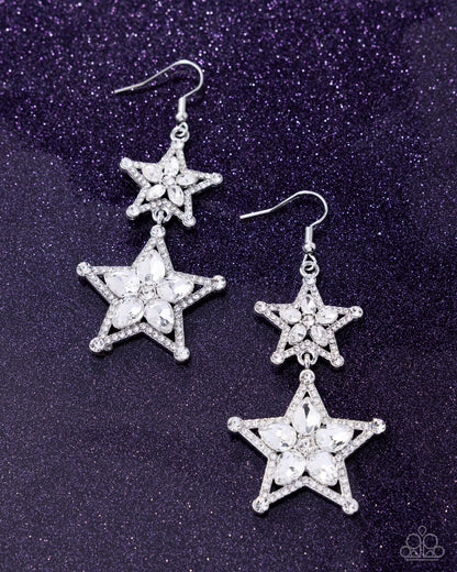 Glittery Galaxy White Earrings - Jewelry by Bretta