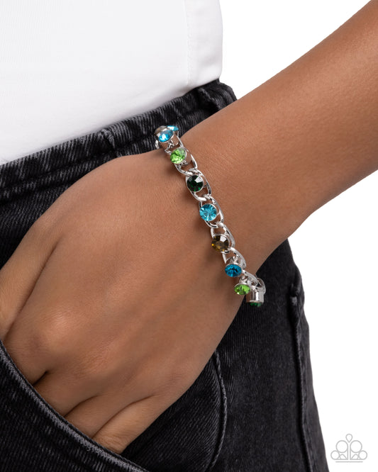 Flashy Finesse Green Bracelet - Jewelry by Bretta
