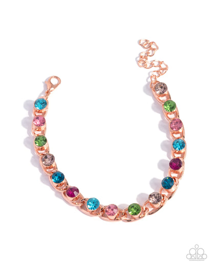 Multicolored beaded bracelet on a white background