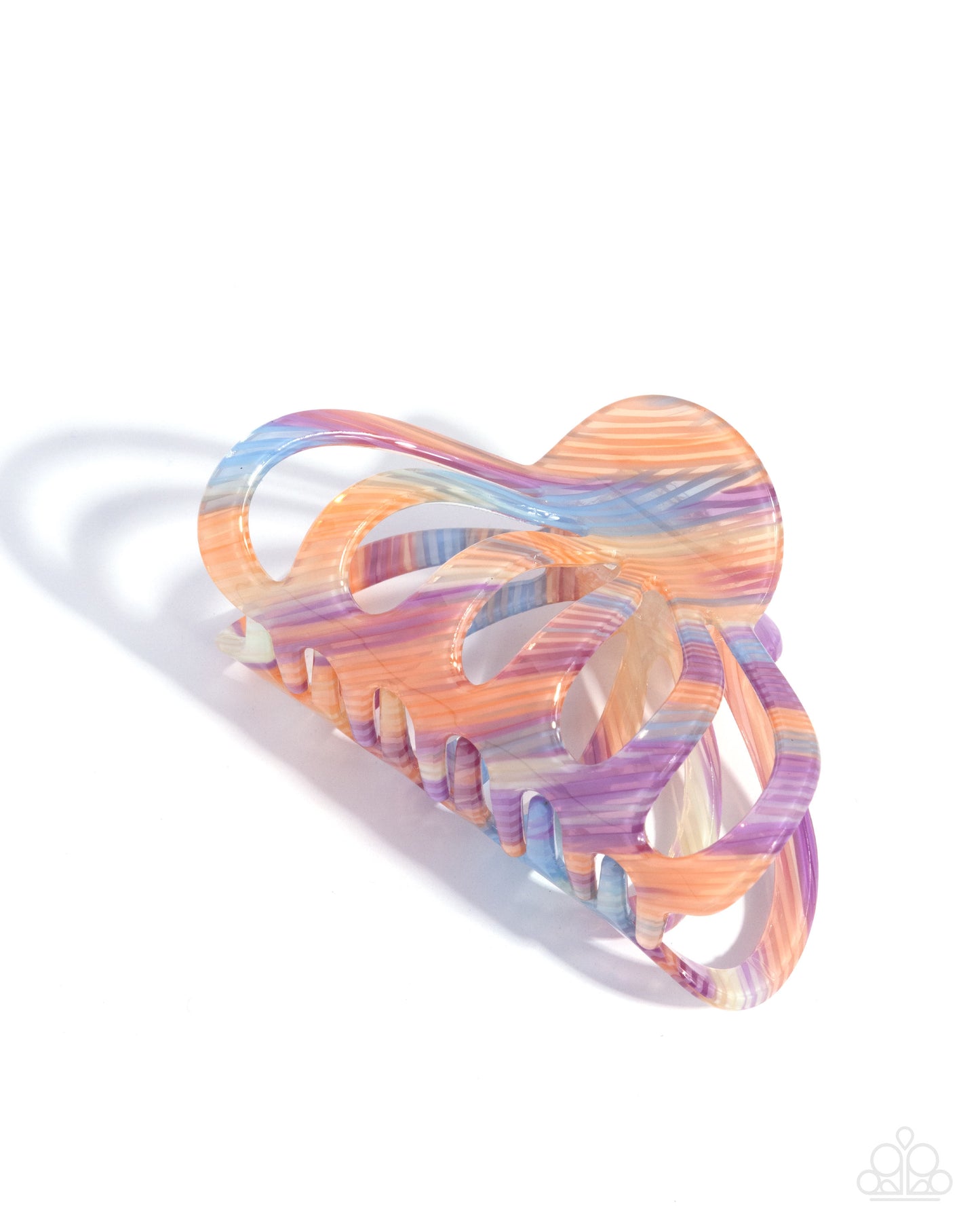 Multicolored hair clip on a white background