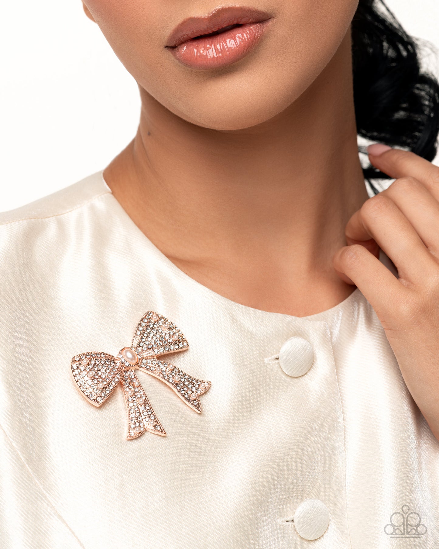 Bow Bravado Rose Gold Brooch - Jewelry by Bretta
