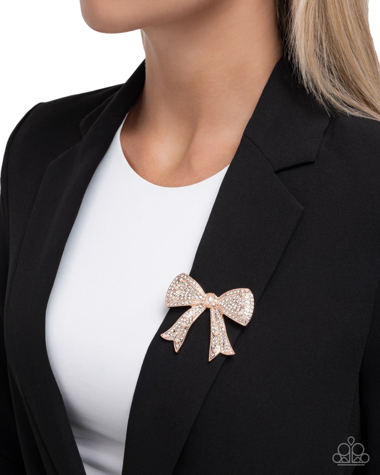 Bow Bravado Rose Gold Brooch - Jewelry by Bretta