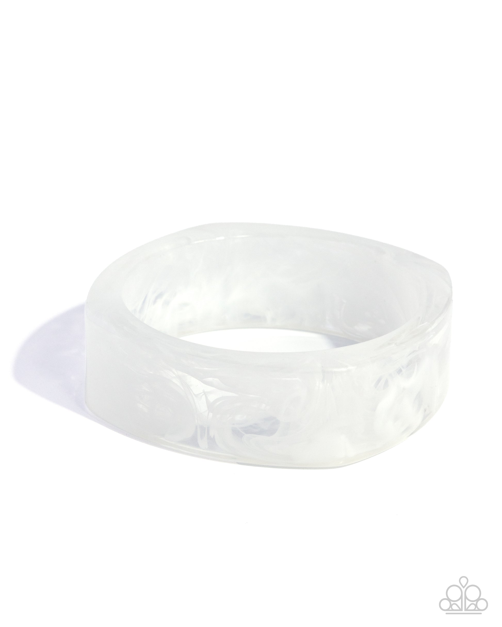 Clear visor with white brim on a white background