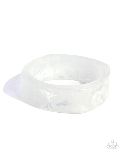 Clear visor with white brim on a white background