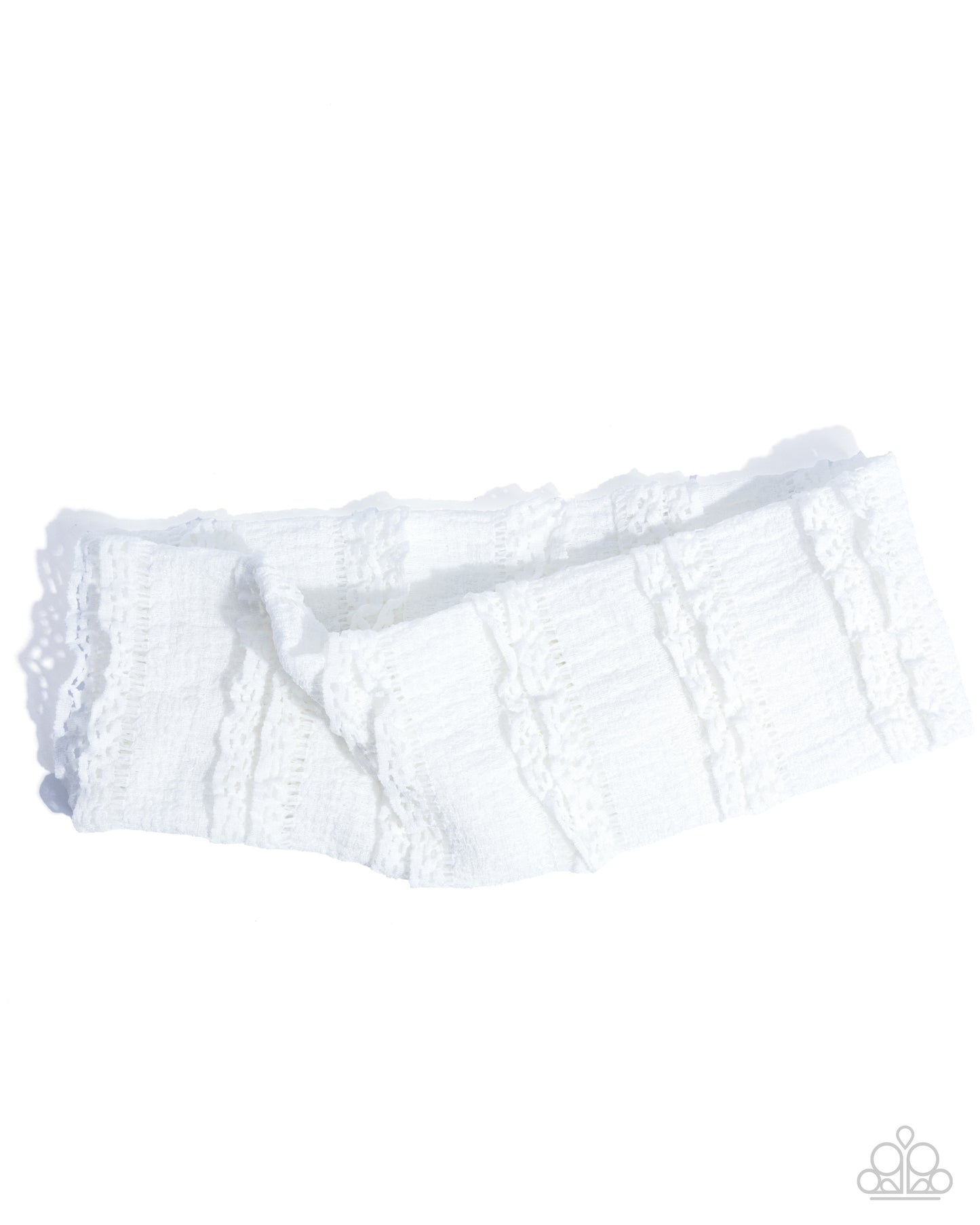 White lace headband on a white background