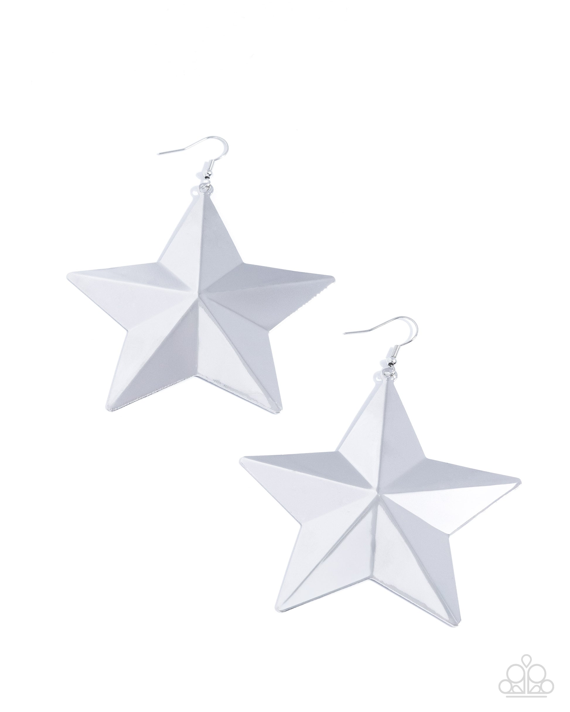 Star-shaped earrings on a white background
