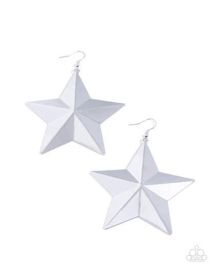 Star-shaped earrings on a white background