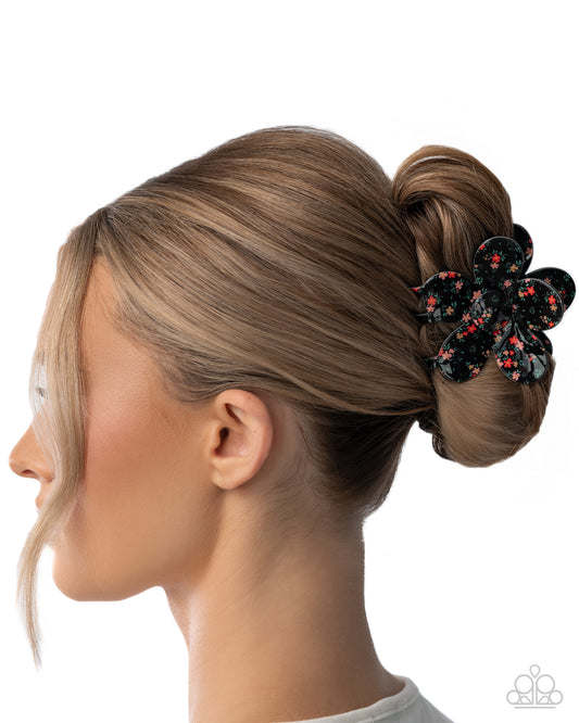 Dueling Flowers Black Hair Clip - Jewelry by Bretta