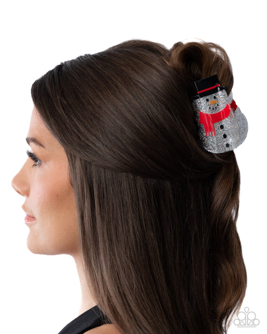 Snowman hair clip