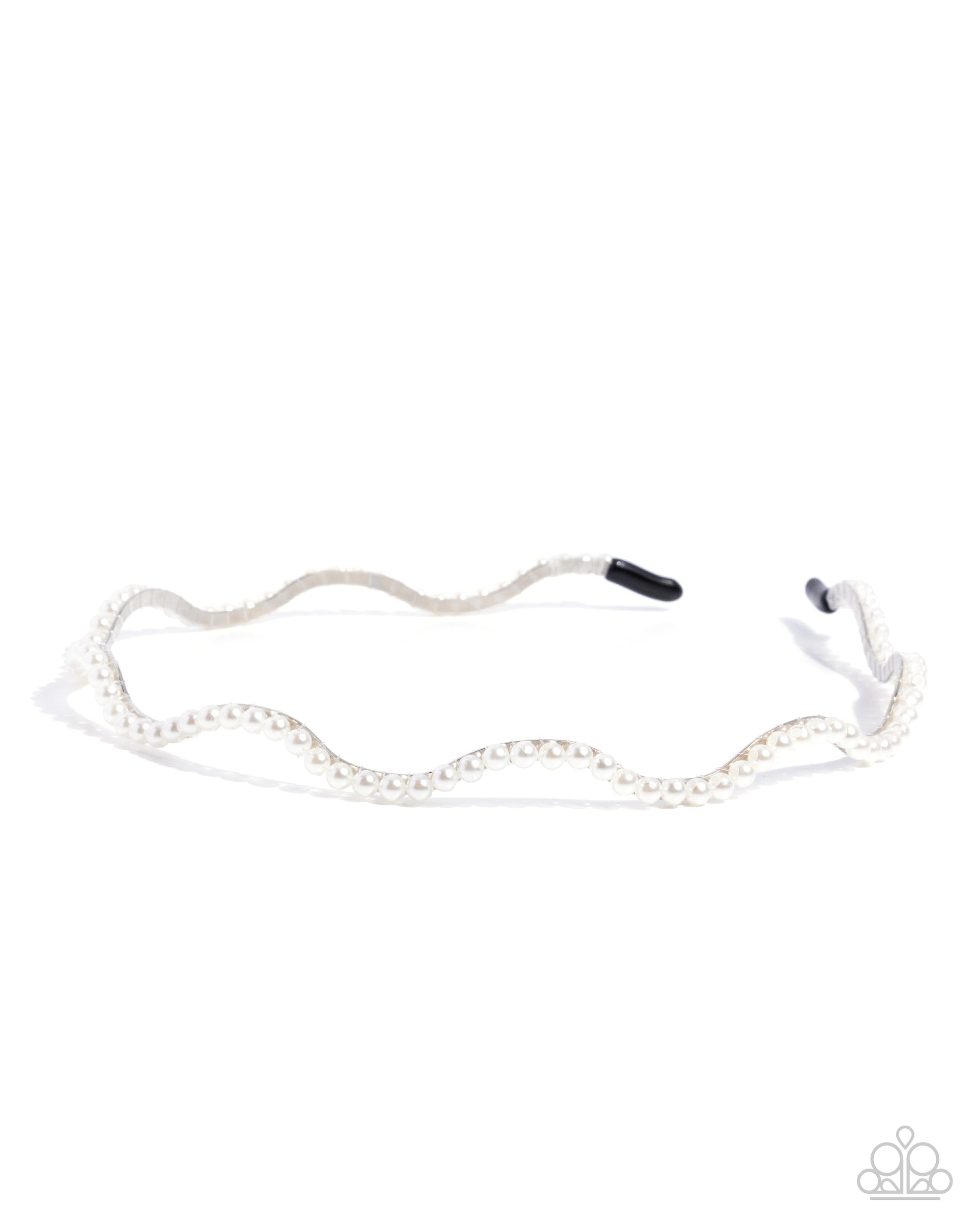 White chain eyeglass holder on a white background
