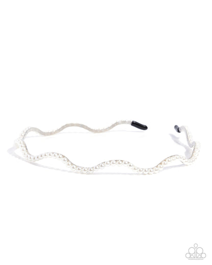 White chain eyeglass holder on a white background