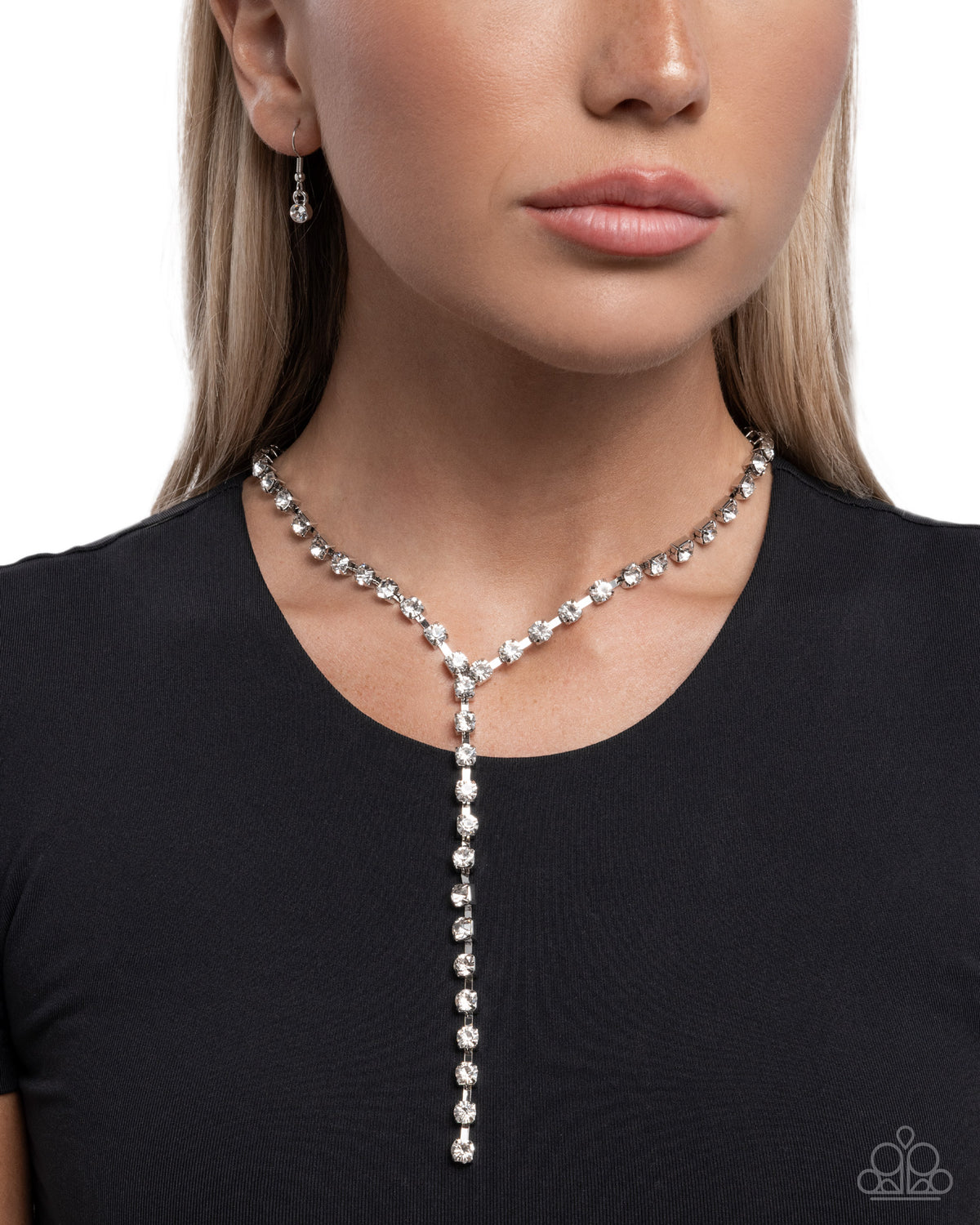 Reasonably Refined White Gem Necklace by Paparazzi Accessories - view 2