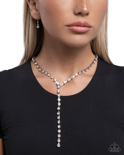 Reasonably Refined White Gem Necklace by Paparazzi Accessories - view 2