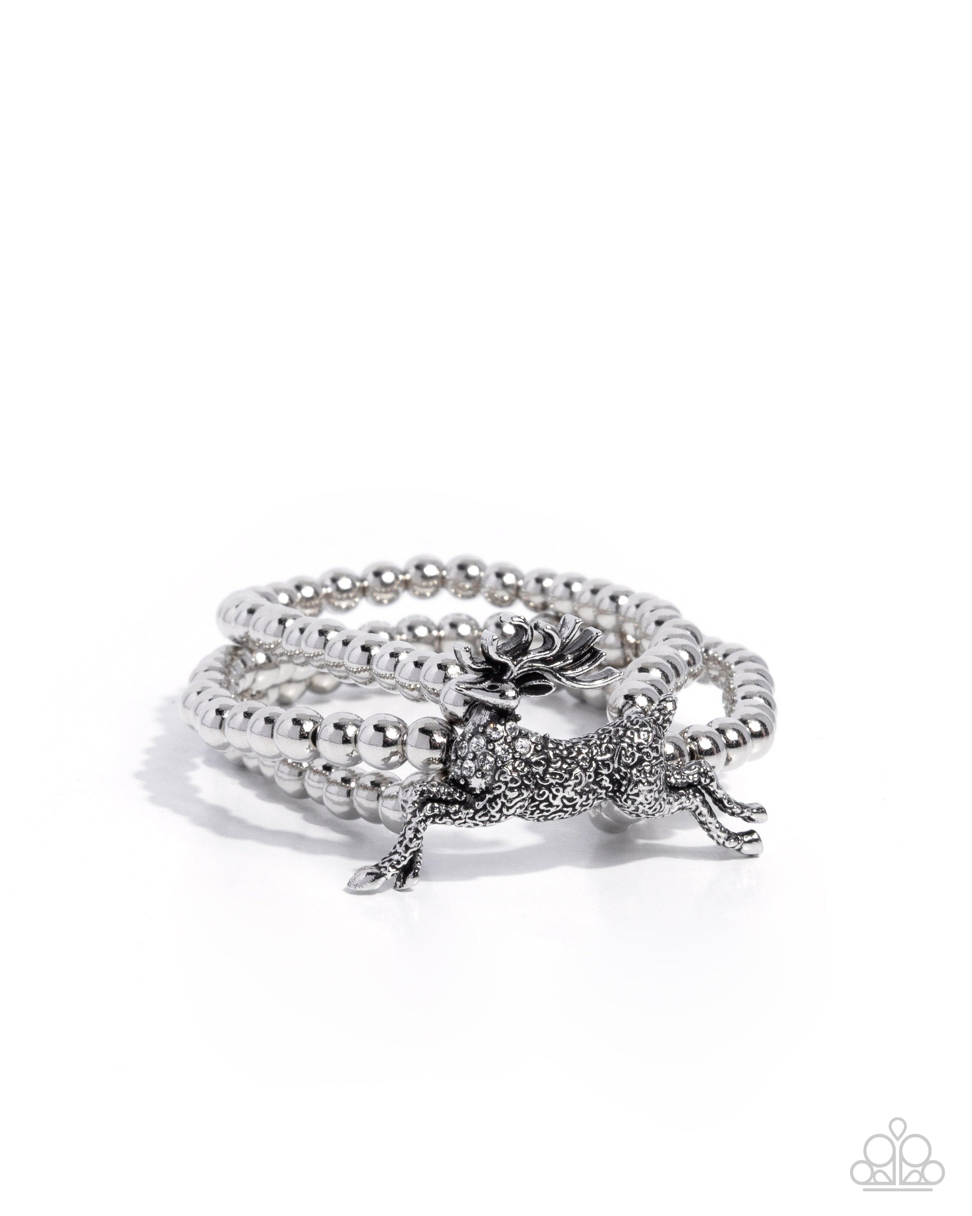 Silver bracelet with a starfish charm on a white background