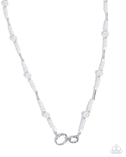 Strategic Shells white pearl and shell statement necklace