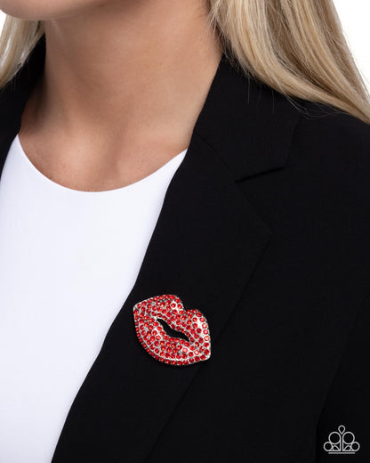 Lip Lineup Red Brooch - Jewelry by Bretta