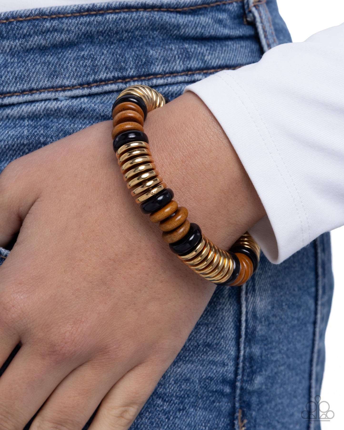 Wood Work Black Bracelet - Jewelry by Bretta