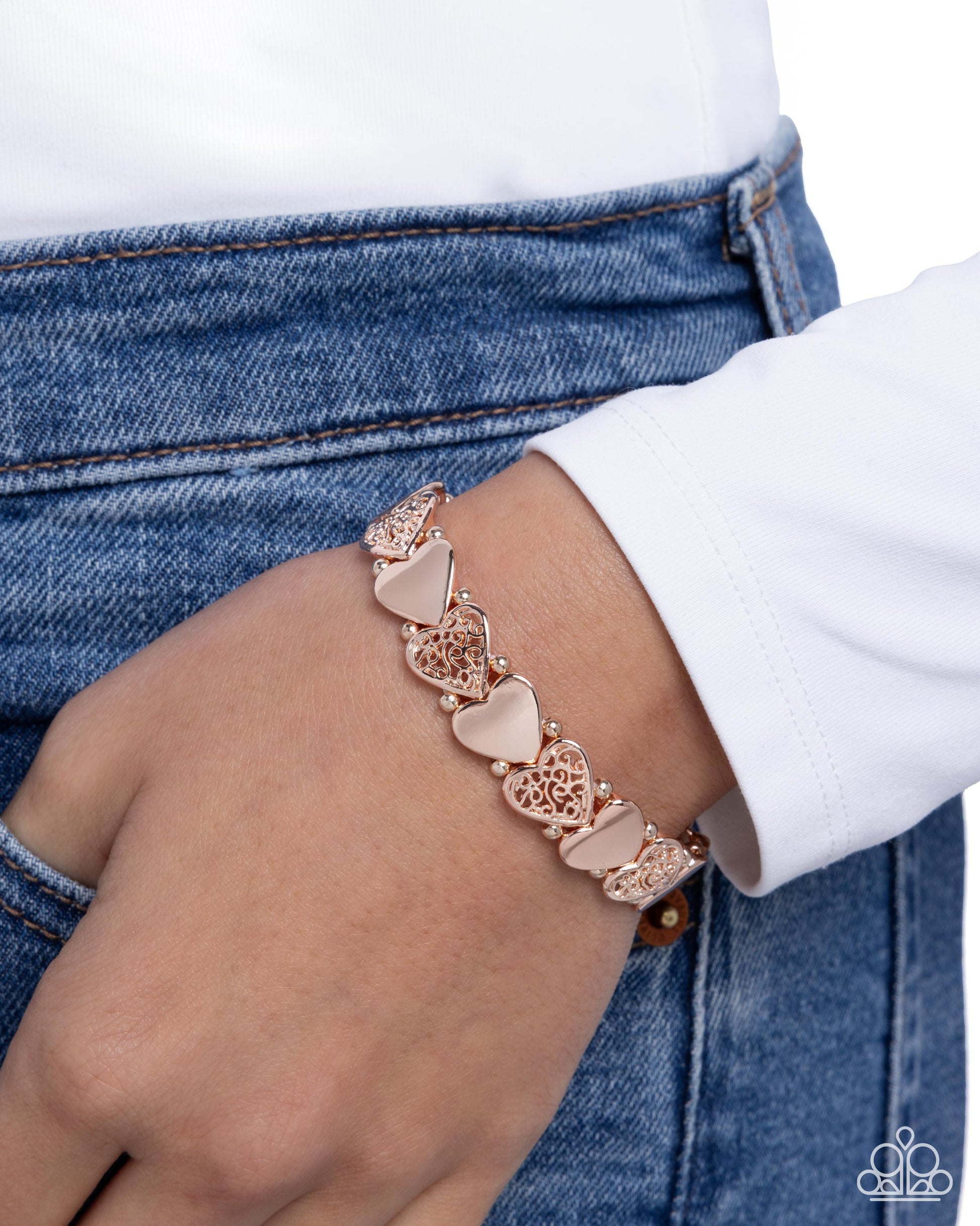 Handcrafted Heartthrob Rose Gold Bracelet