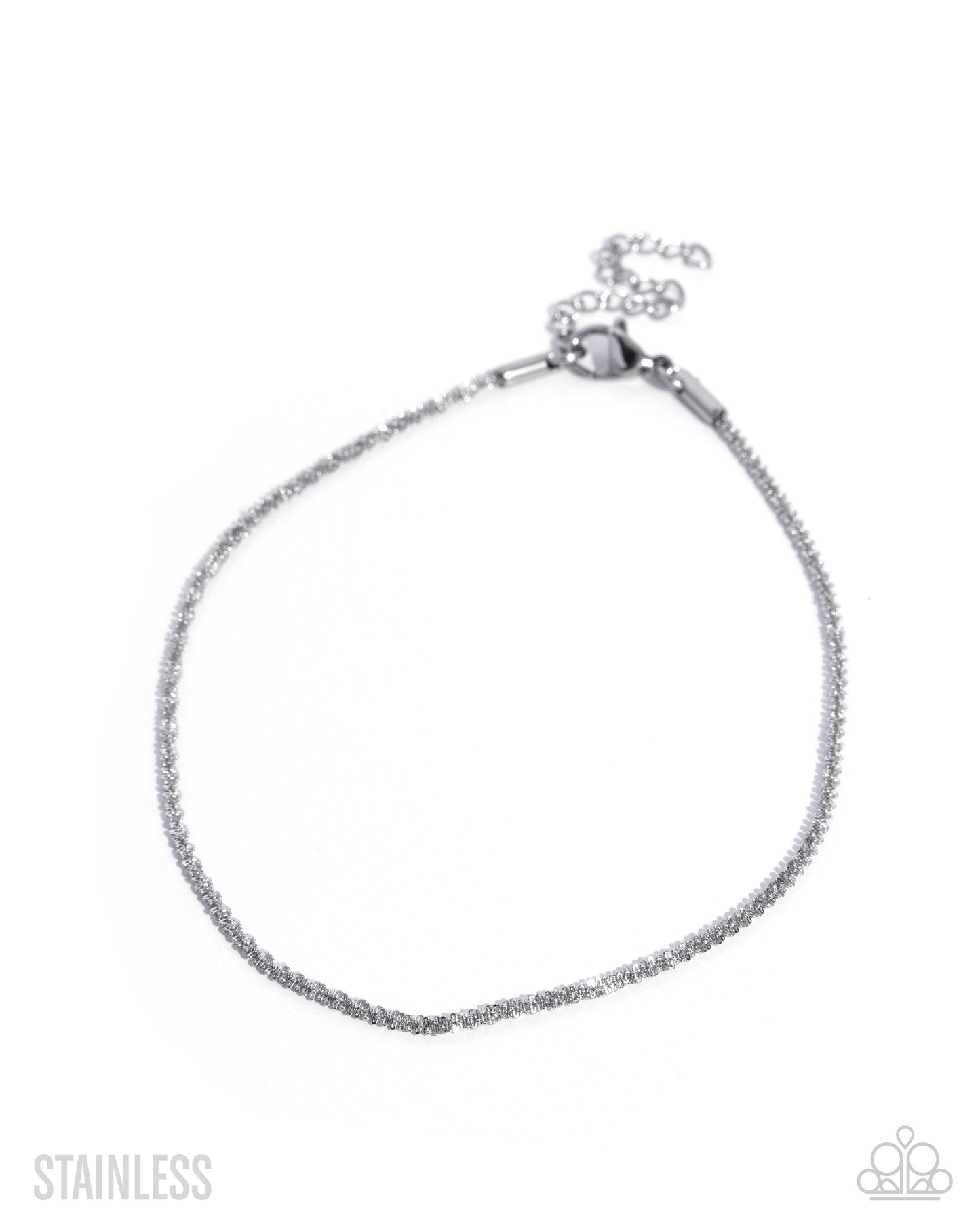 Silver bracelet on a white background
