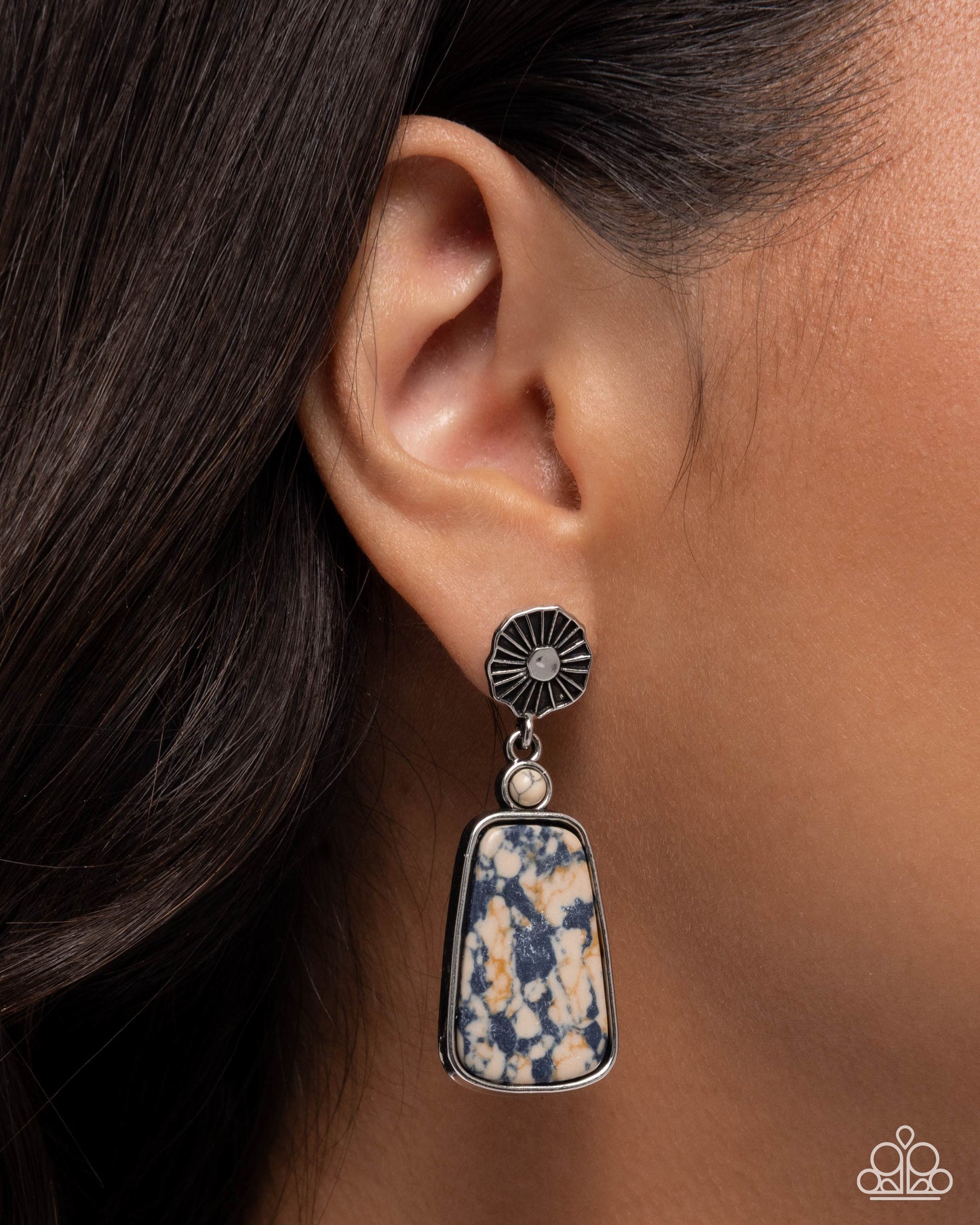 Fearless Freefall natural stone post earrings detail
