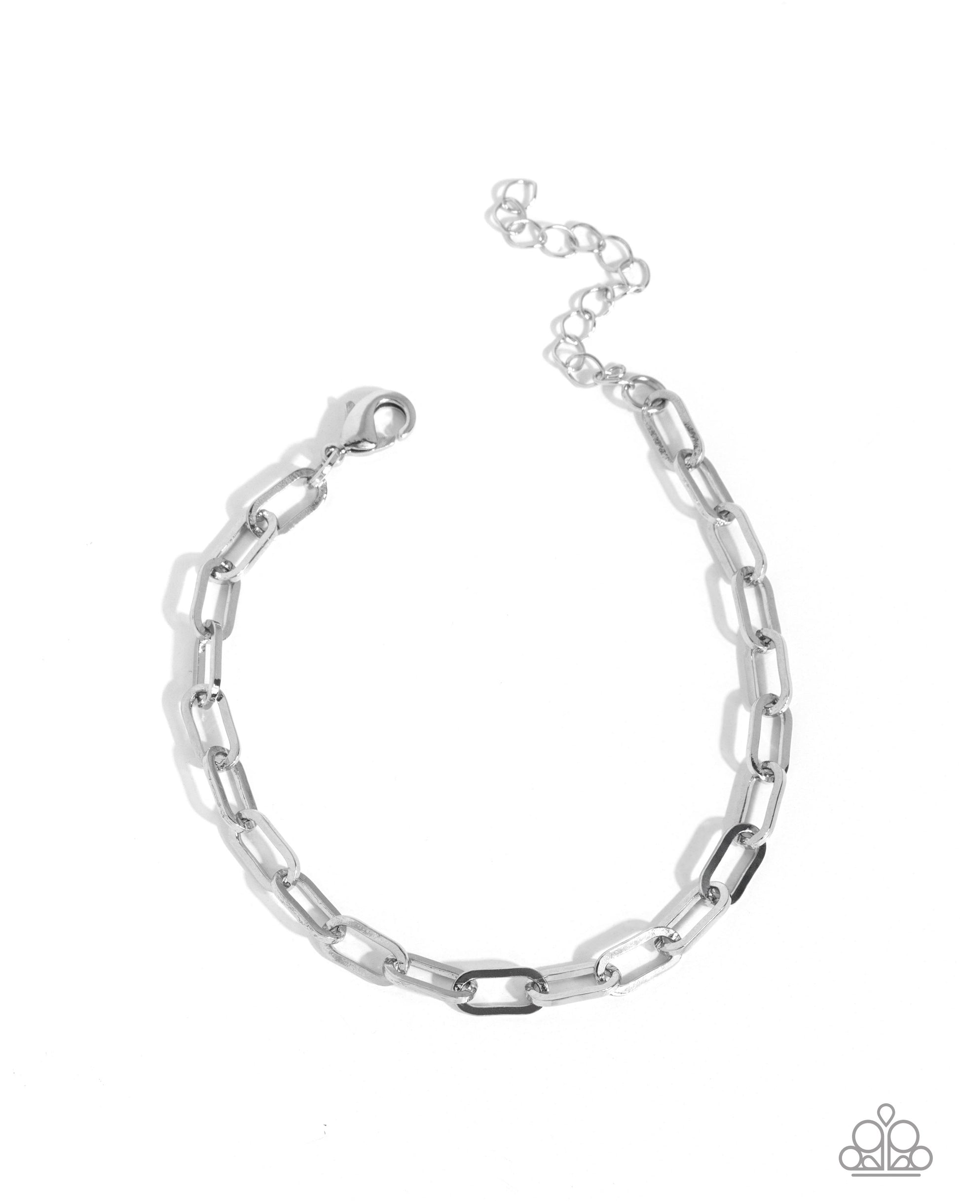 Silver chain bracelet on a white background