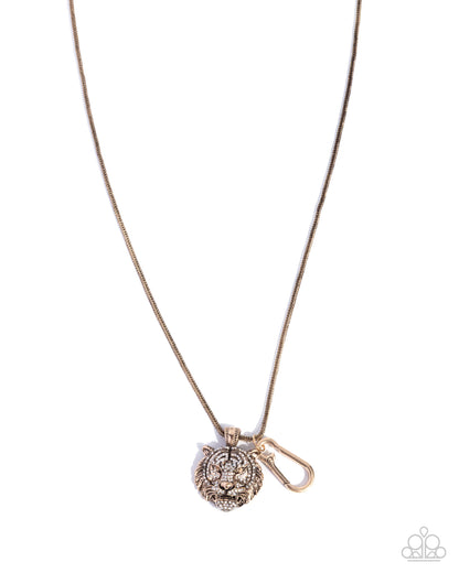 Necklace with a decorative pendant on a white background