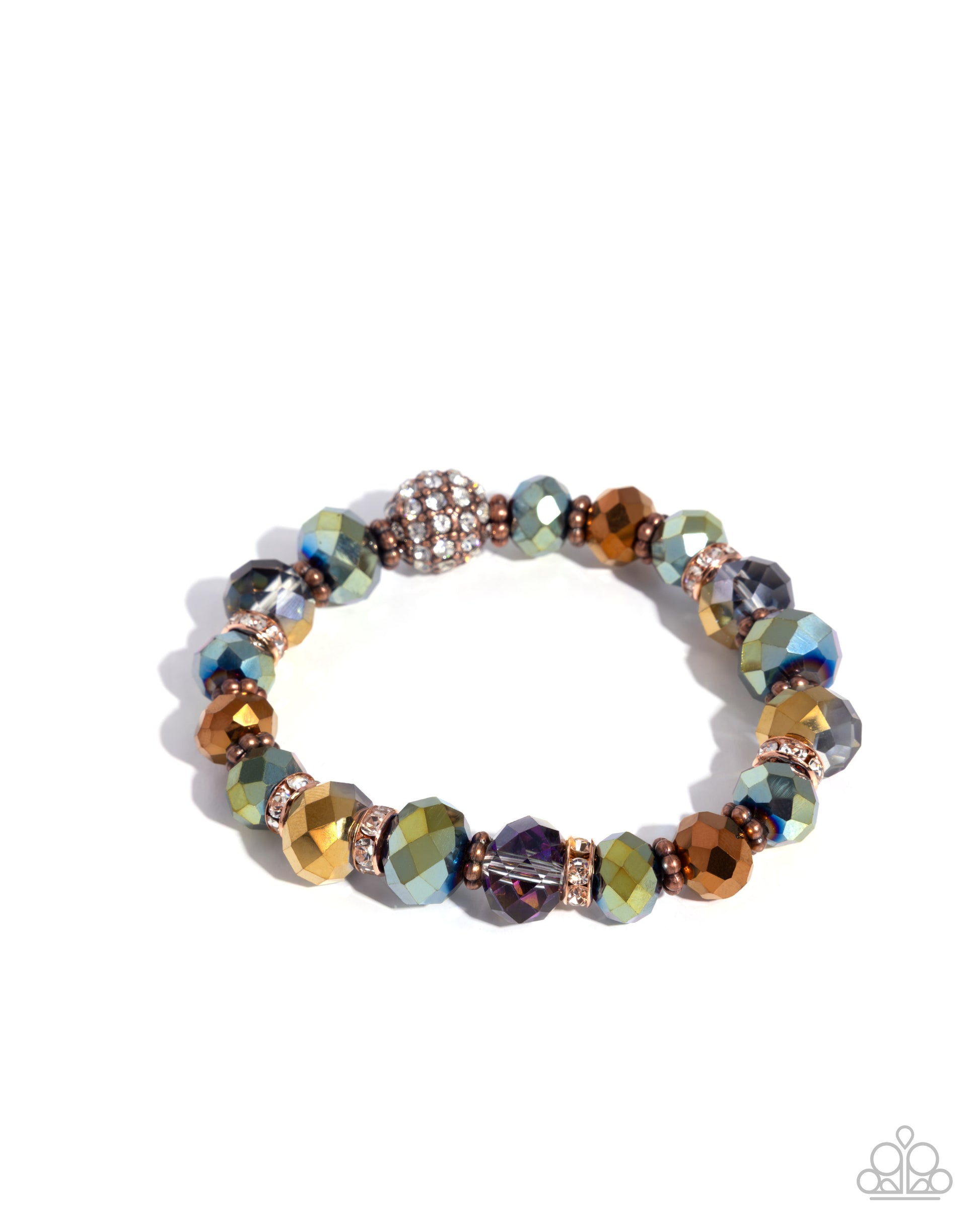 Multicolored beaded bracelet on a white background