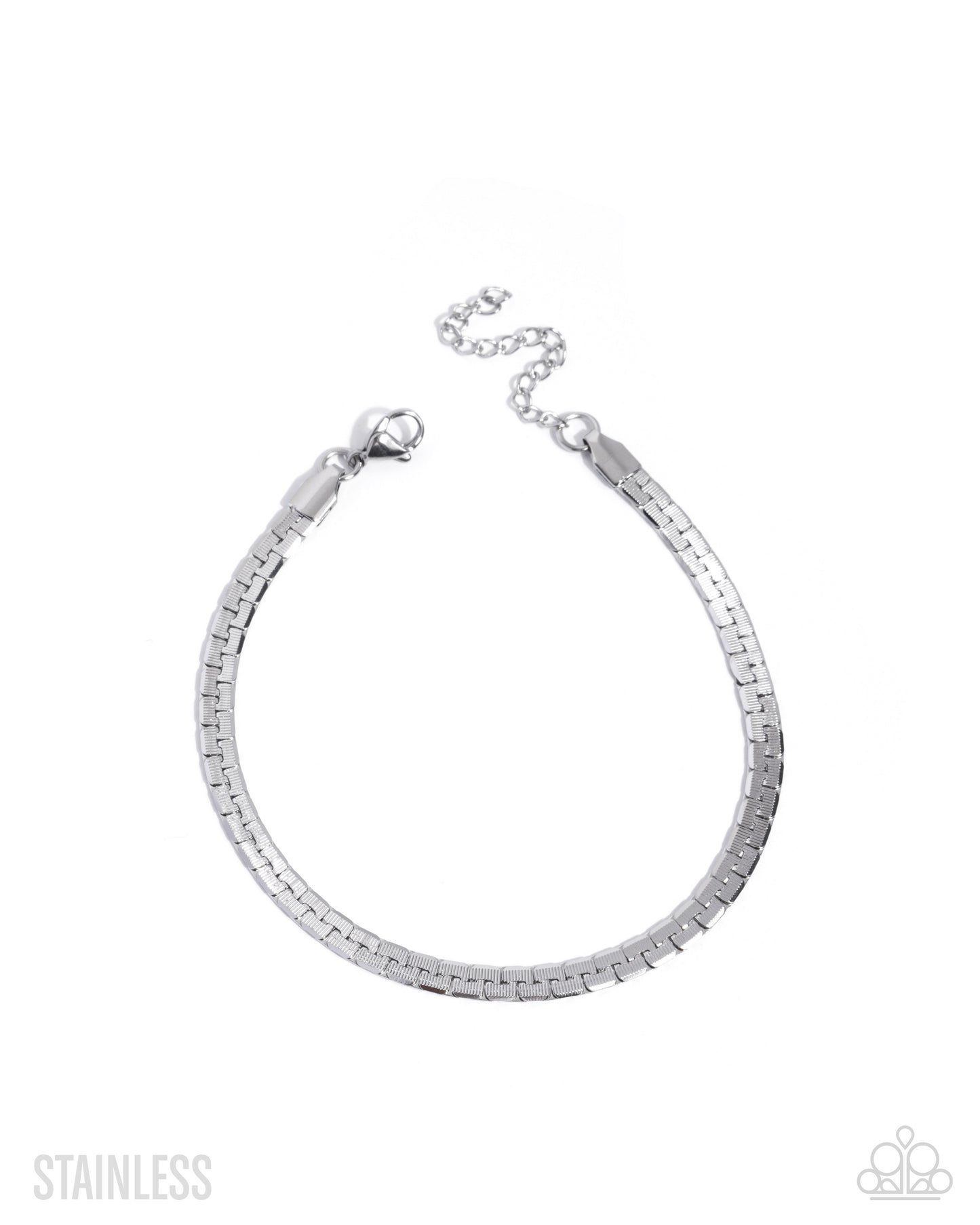 Silver bracelet on a white background