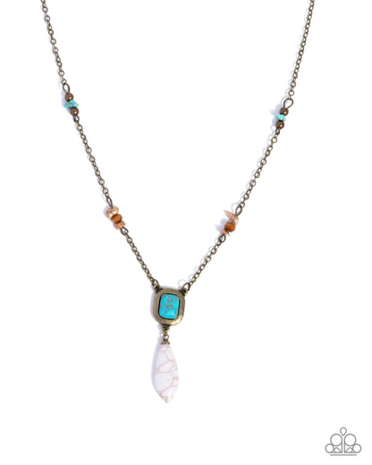 Southwestern Staple multi stone silver necklace with orange teardrop pendant