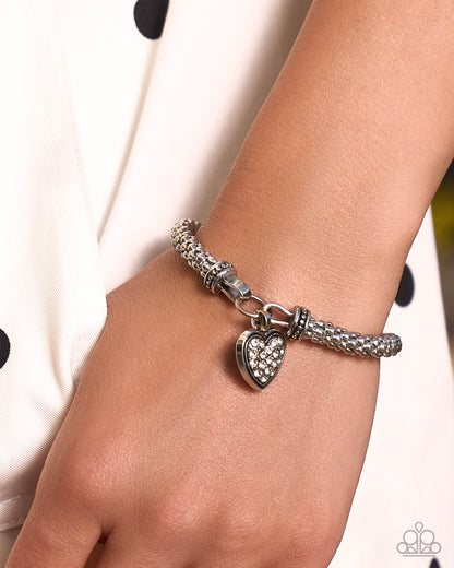 White rhinestone heart stretch bracelet, Heartfelt Hostess Paparazzi jewelry | Jewelry by Bretta