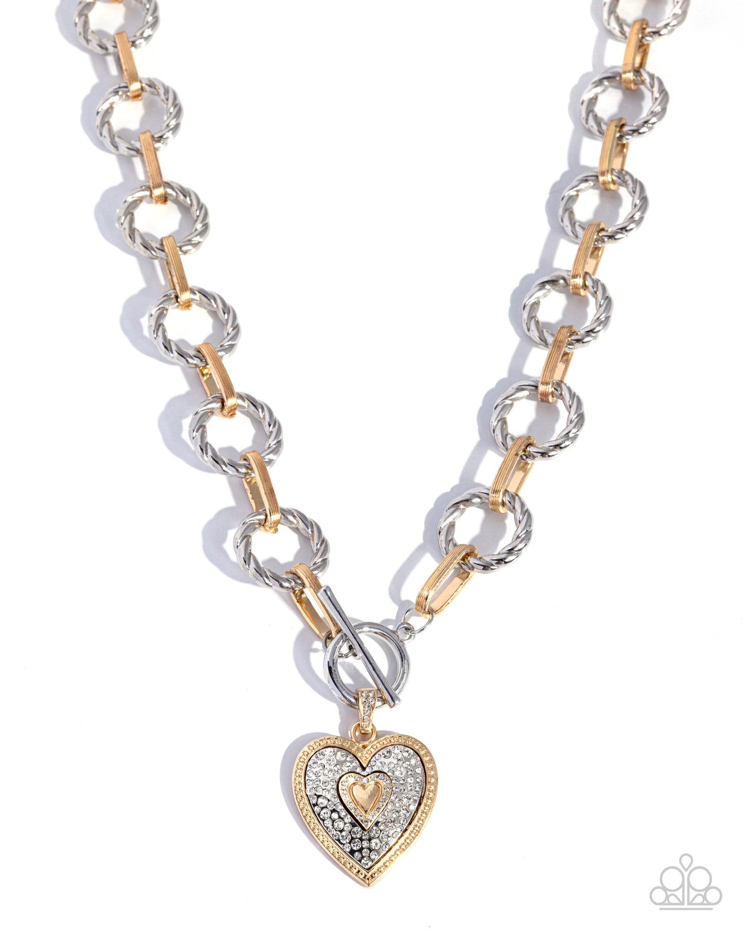 Necklace with a heart-shaped pendant on a white background