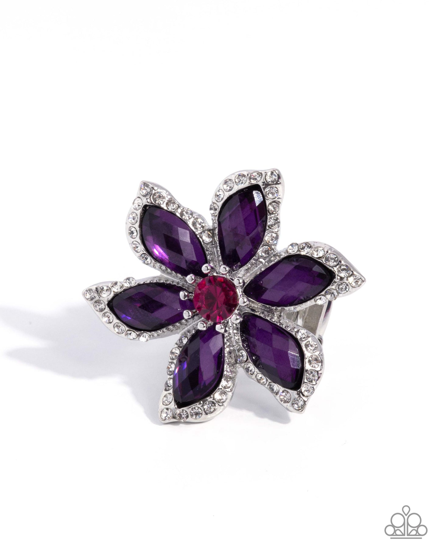 Effortless Era purple floral stretch ring by Jewelry by Bretta