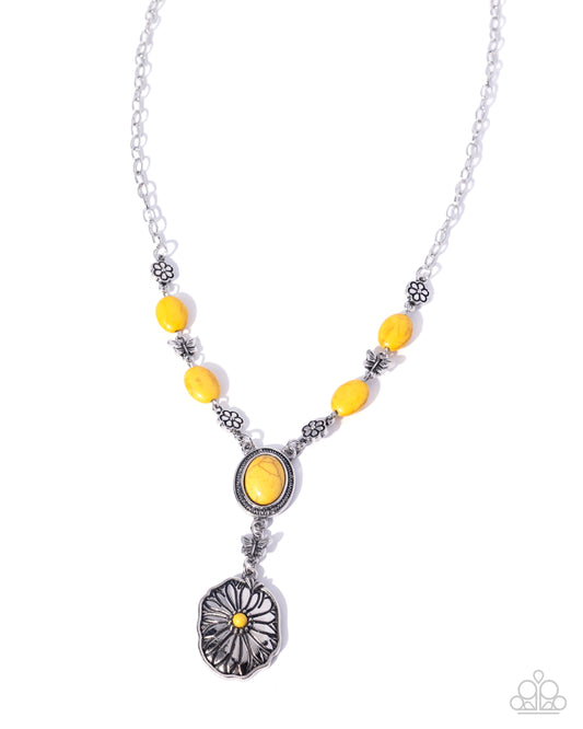 Creative Craze yellow stone butterfly necklace by Paparazzi Accessories at Jewelry by Bretta - view 1