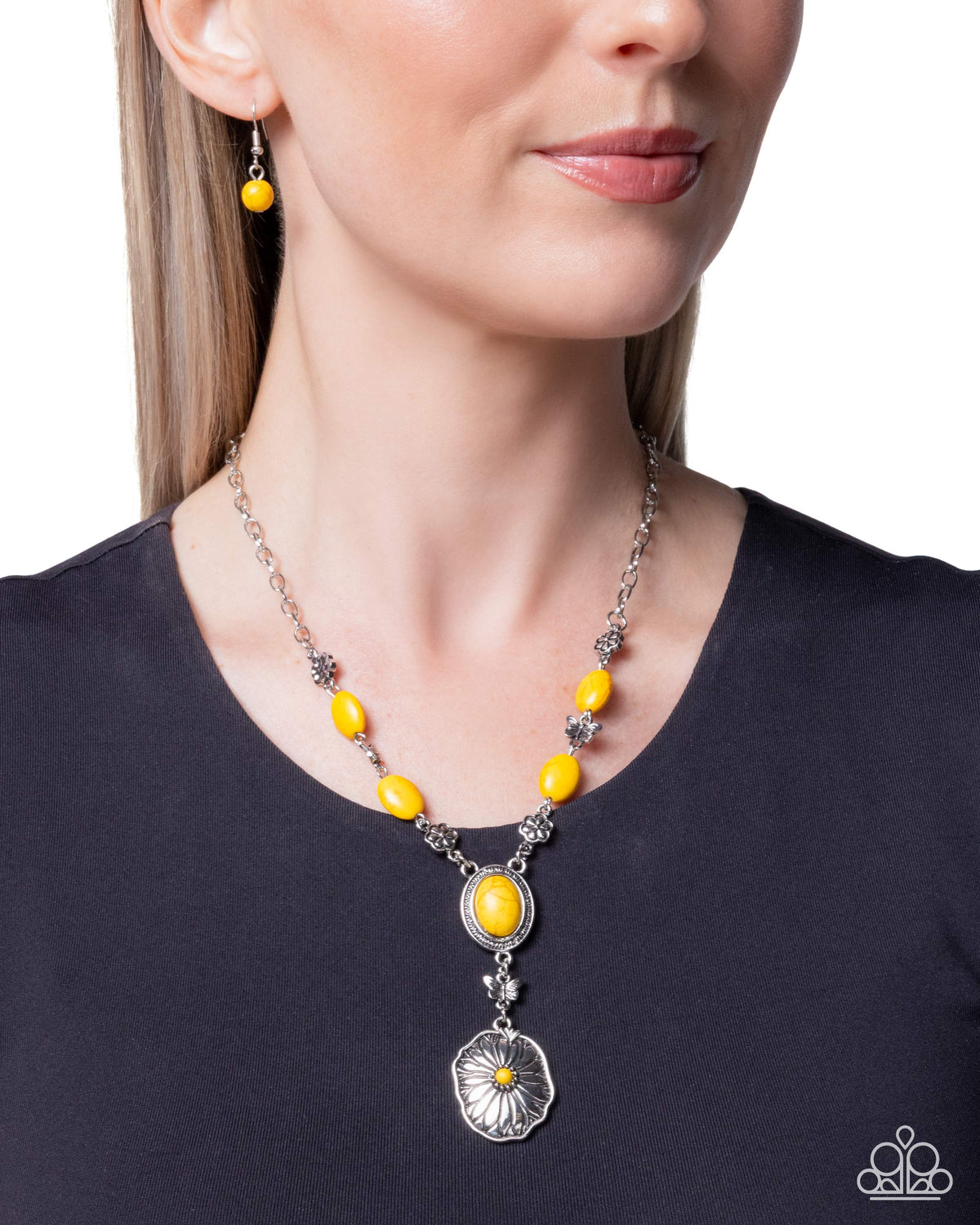 Creative Craze yellow stone butterfly necklace by Paparazzi Accessories at Jewelry by Bretta - view 2