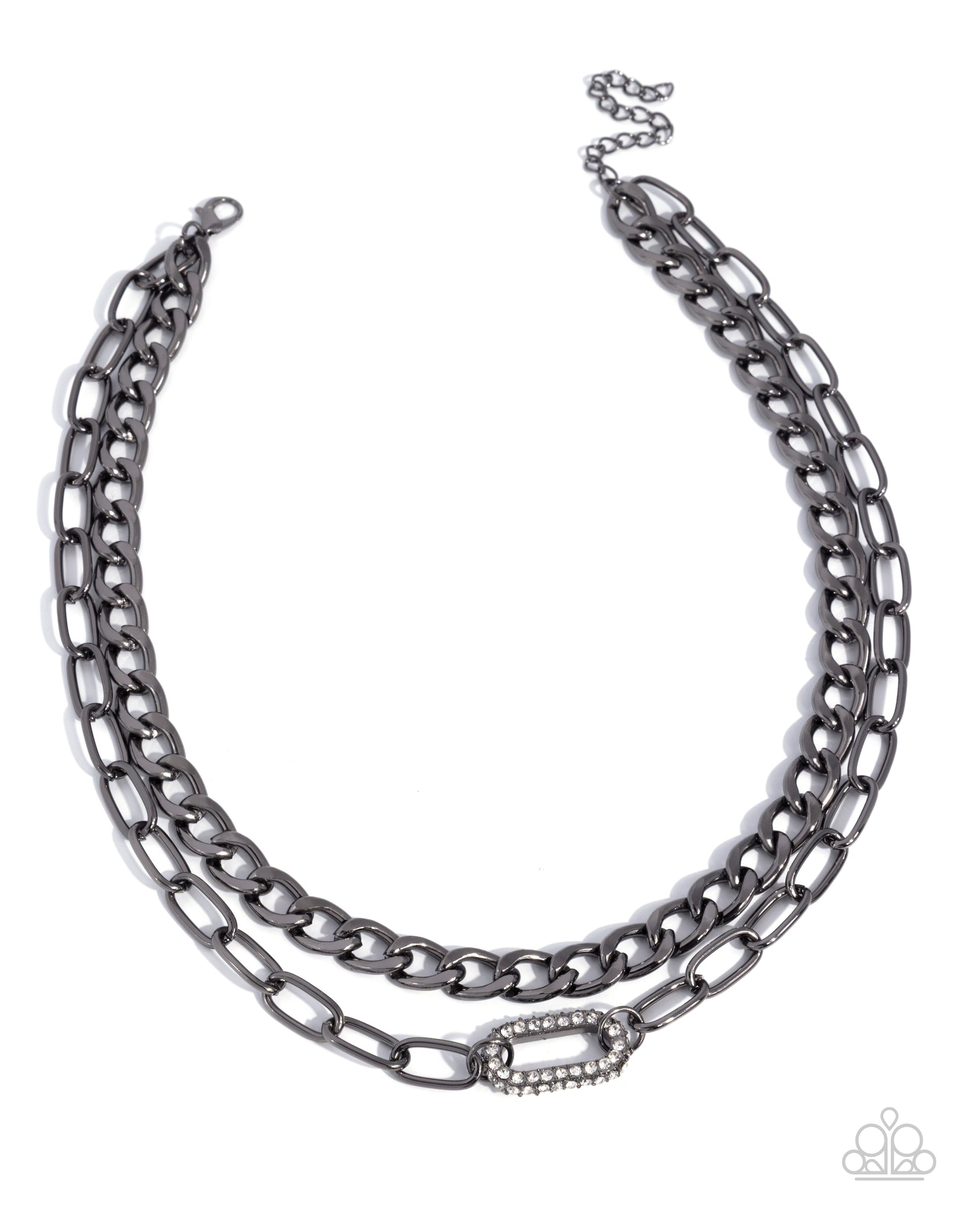 Double-layered chain necklace on a white background