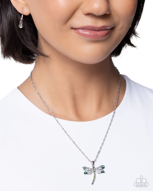 Dragonfly Debut Green Necklace - Jewelry by Bretta