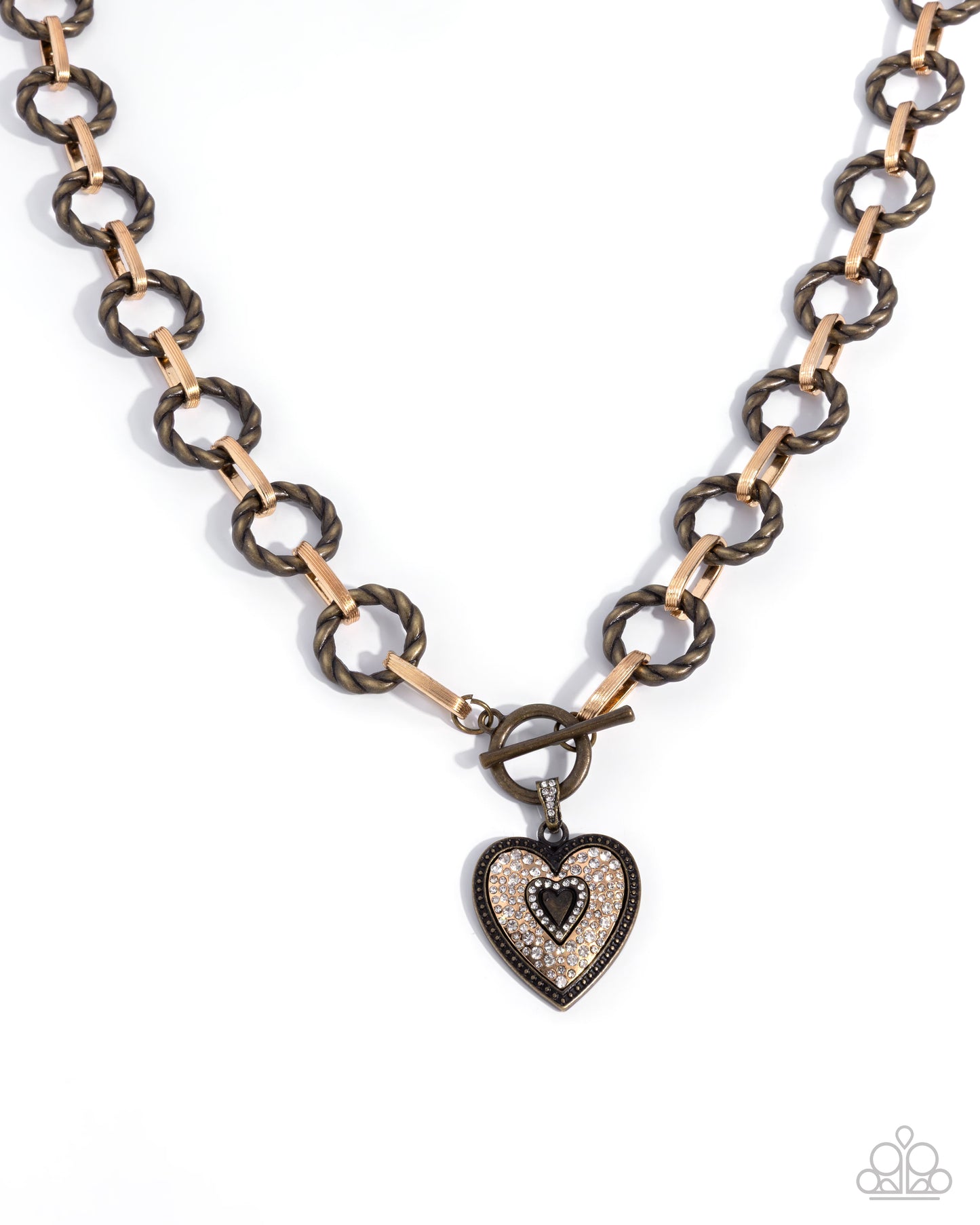 Necklace with heart-shaped pendant on a white background