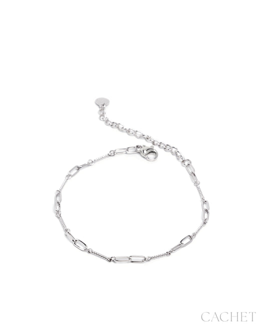 Dignité rhodium chain bracelet by Paparazzi Accessories at Jewelry by Bretta - view 1