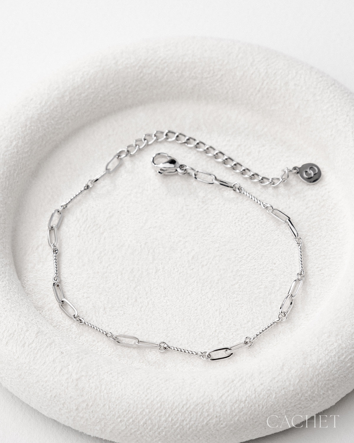 Dignité rhodium chain bracelet by Paparazzi Accessories at Jewelry by Bretta - view 4
