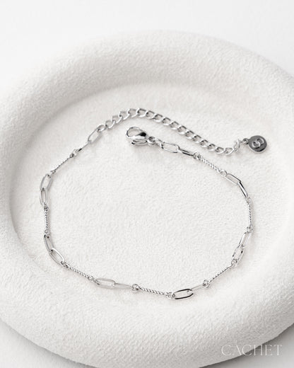 Dignité rhodium chain bracelet by Paparazzi Accessories at Jewelry by Bretta - view 4