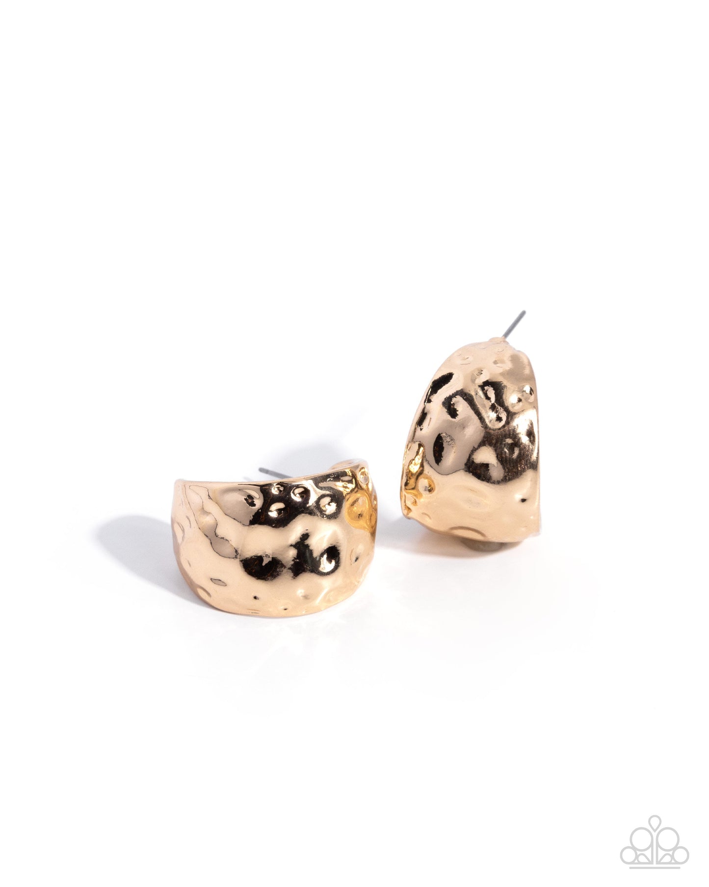 Hammered Hustle gold hammered hoop earrings product view