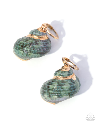 Seashell Spotlight Green Earrings - Jewelry by Bretta