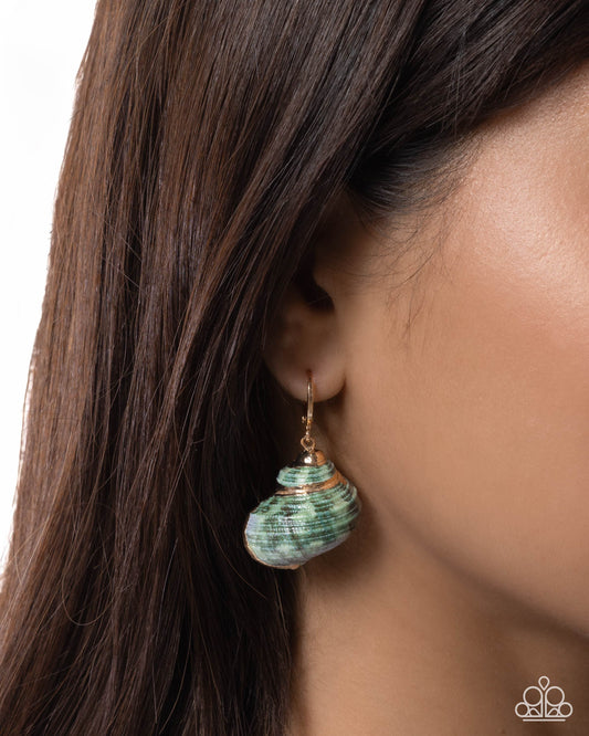 Seashell Spotlight Green Earrings - Jewelry by Bretta