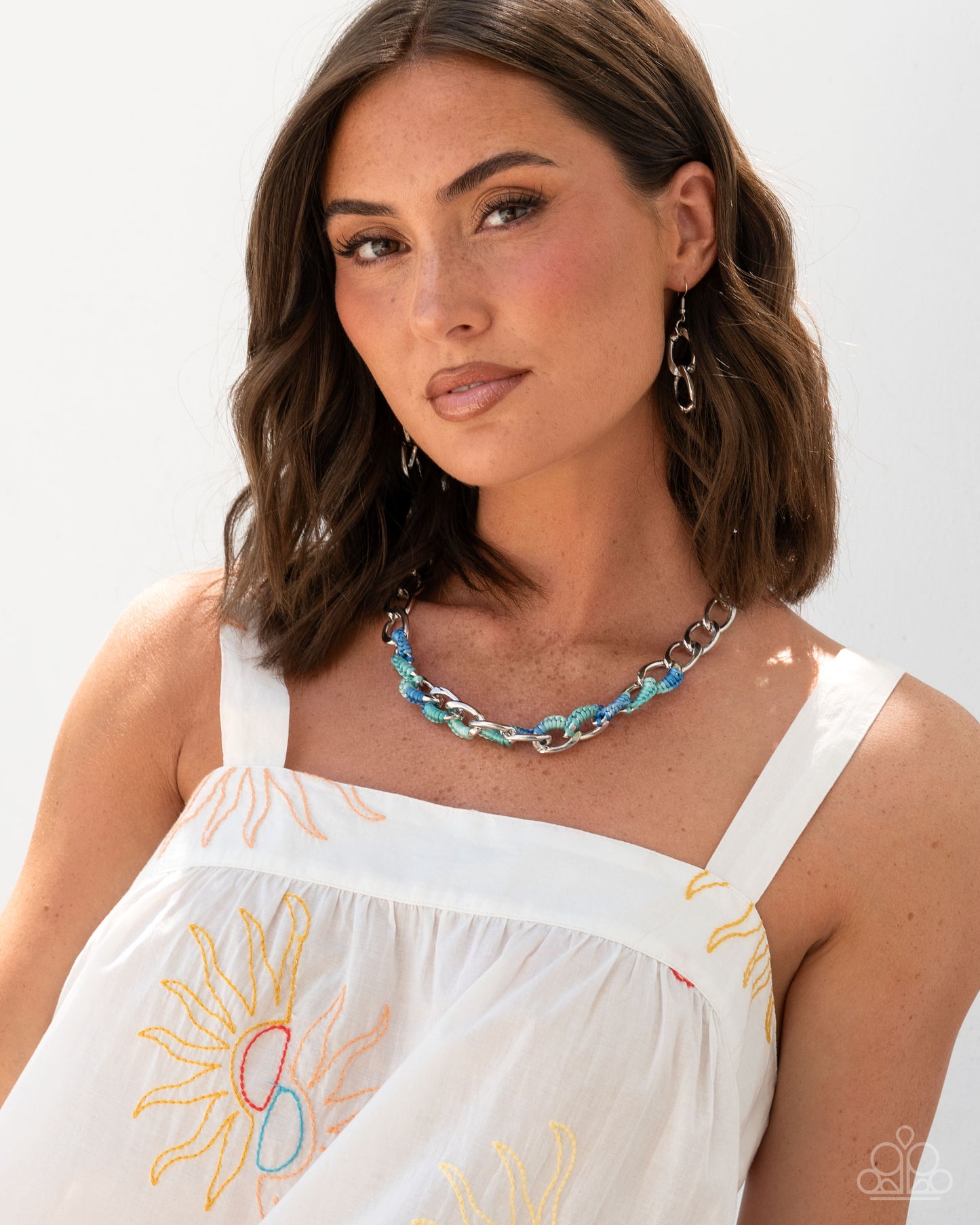 Calibrated Cording Blue Necklace