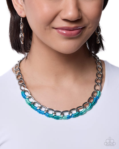 Calibrated Cording Blue Necklace