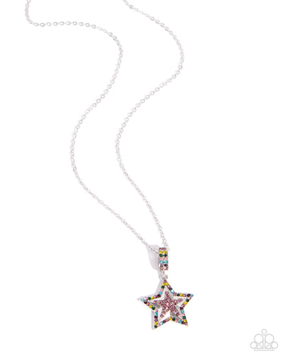 Surreal Star purple rhinestone star necklace by Paparazzi Accessories