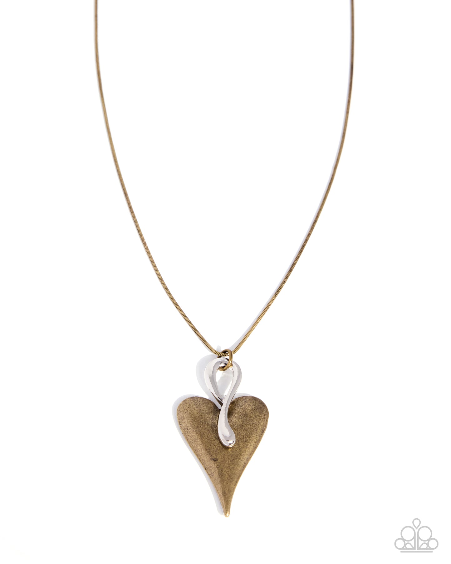 Necklace with a heart-shaped pendant on a white background