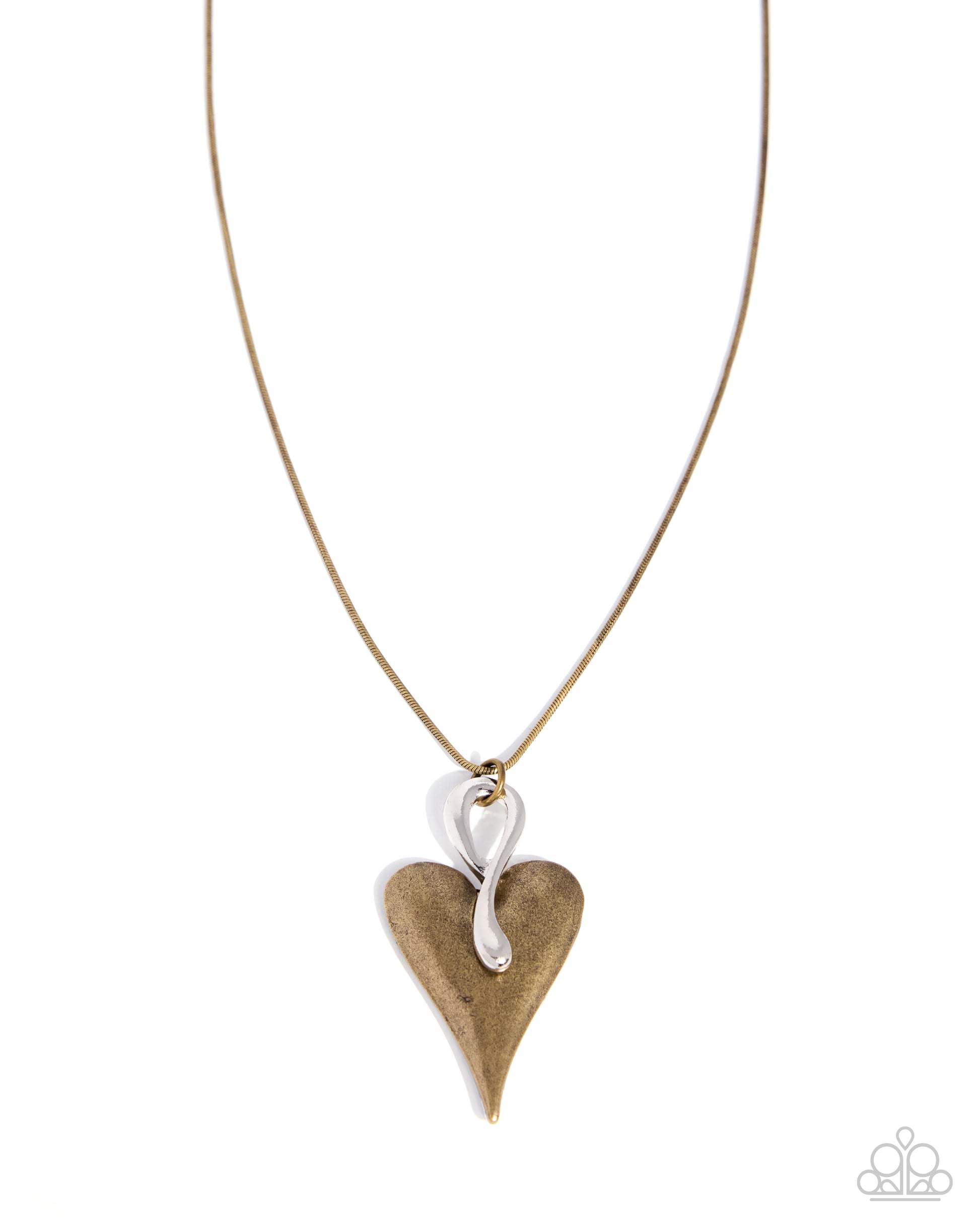 Necklace with a heart-shaped pendant on a white background