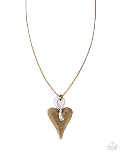 Necklace with a heart-shaped pendant on a white background